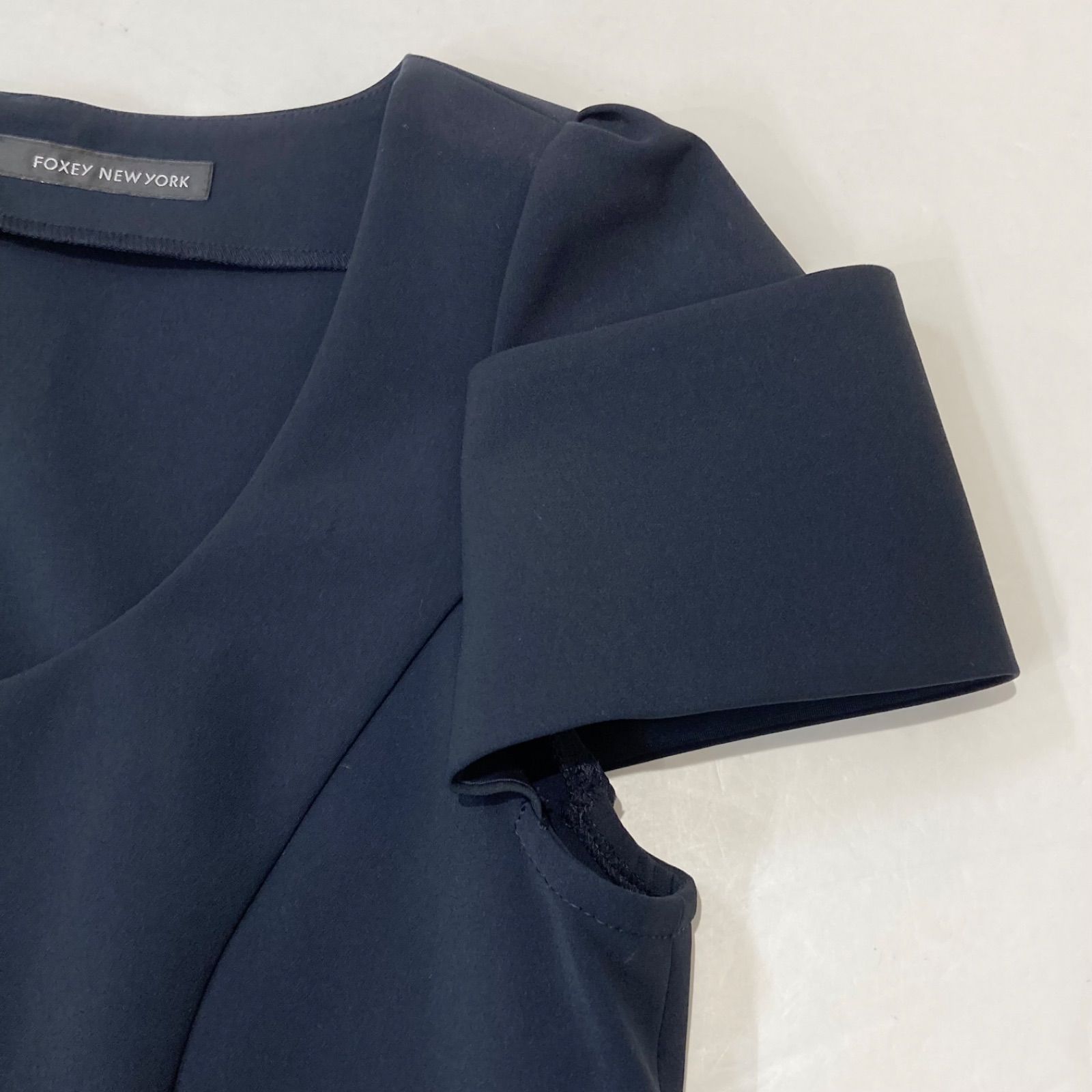 美品 FOXEY NEWYORK フォクシーニューヨーク ミニワンピース ネイビー