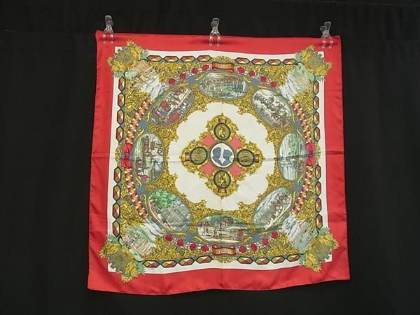 HERMES エルメス スカーフ カレ90 マルチカラー シルク100% レディース