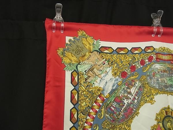 HERMES エルメス スカーフ カレ90 マルチカラー シルク100% レディース