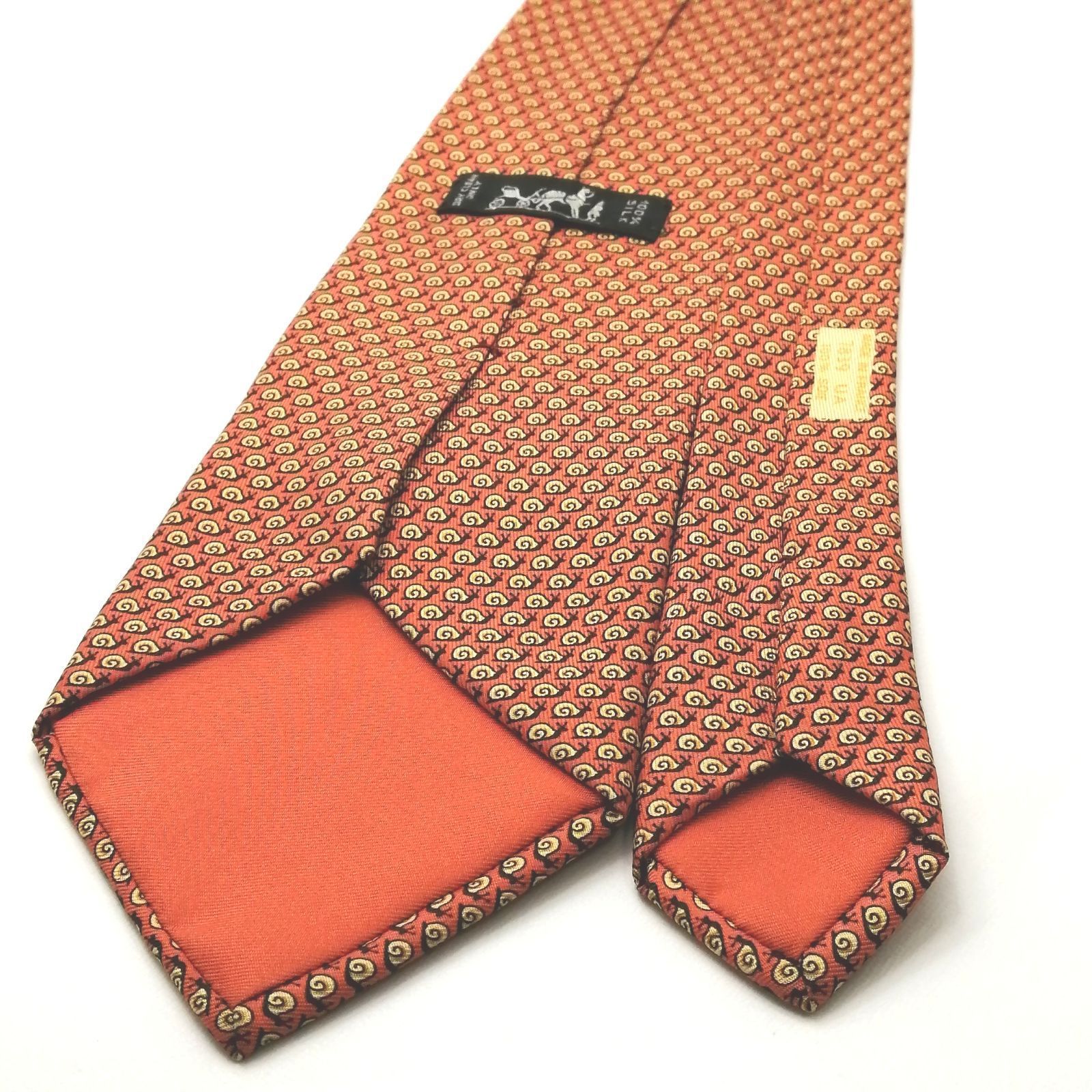 美品♪ HERMES エルメス ネクタイ パターン・規則柄 オレンジ系 - メルカリ