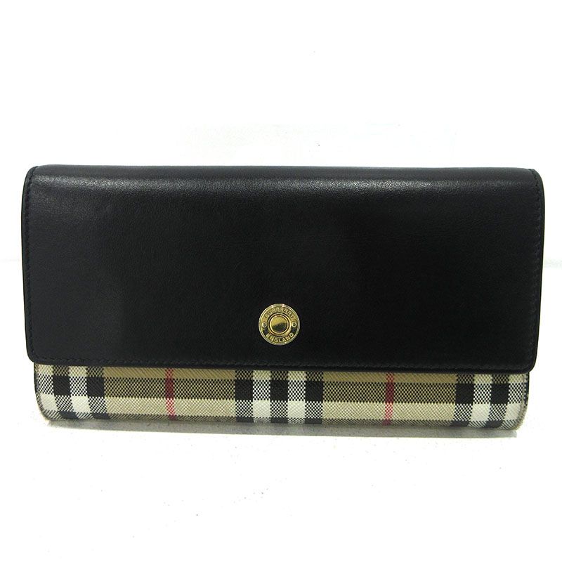 バーバリー 二つ折り長財布 8057972 ブラック 124