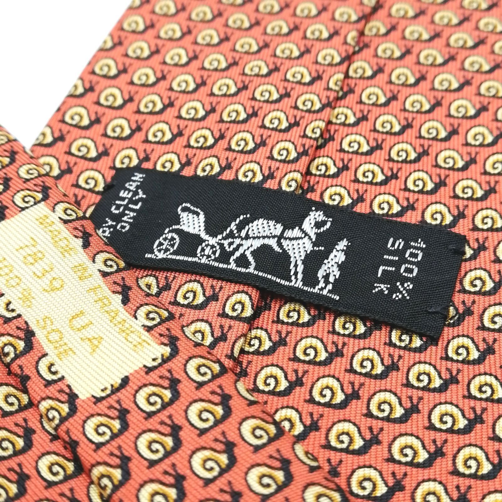 美品♪ HERMES エルメス ネクタイ パターン・規則柄 オレンジ系 - メルカリ