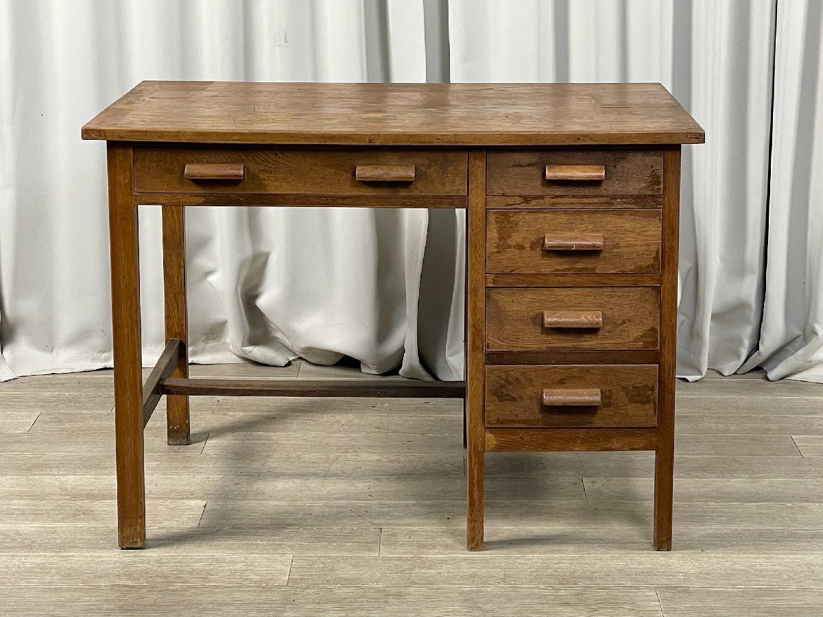 3257 古民家 アンティーク 古い 机 片袖 デスク 古家具 ヴィンテージ