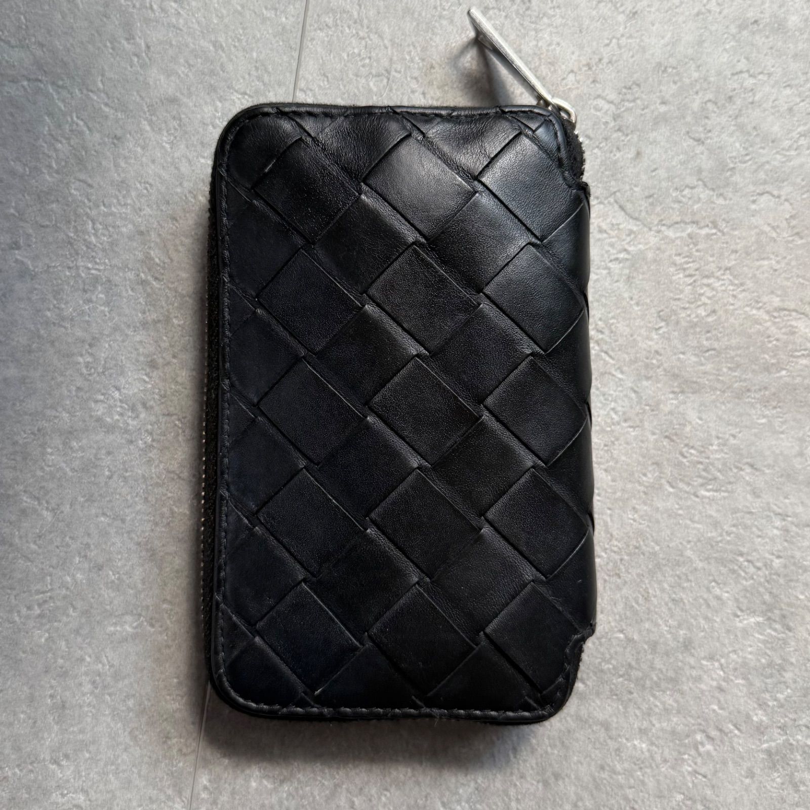 BOTTEGA VENETA ボッテガヴェネタ マキシイントレチャート レザー 6連キーケース ブラック シルバー金具 メンズ