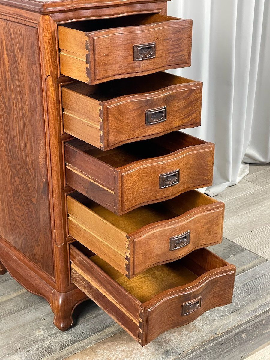 3223 唐木家具 花梨材 総無垢 チェスト / 電話台 クラシック