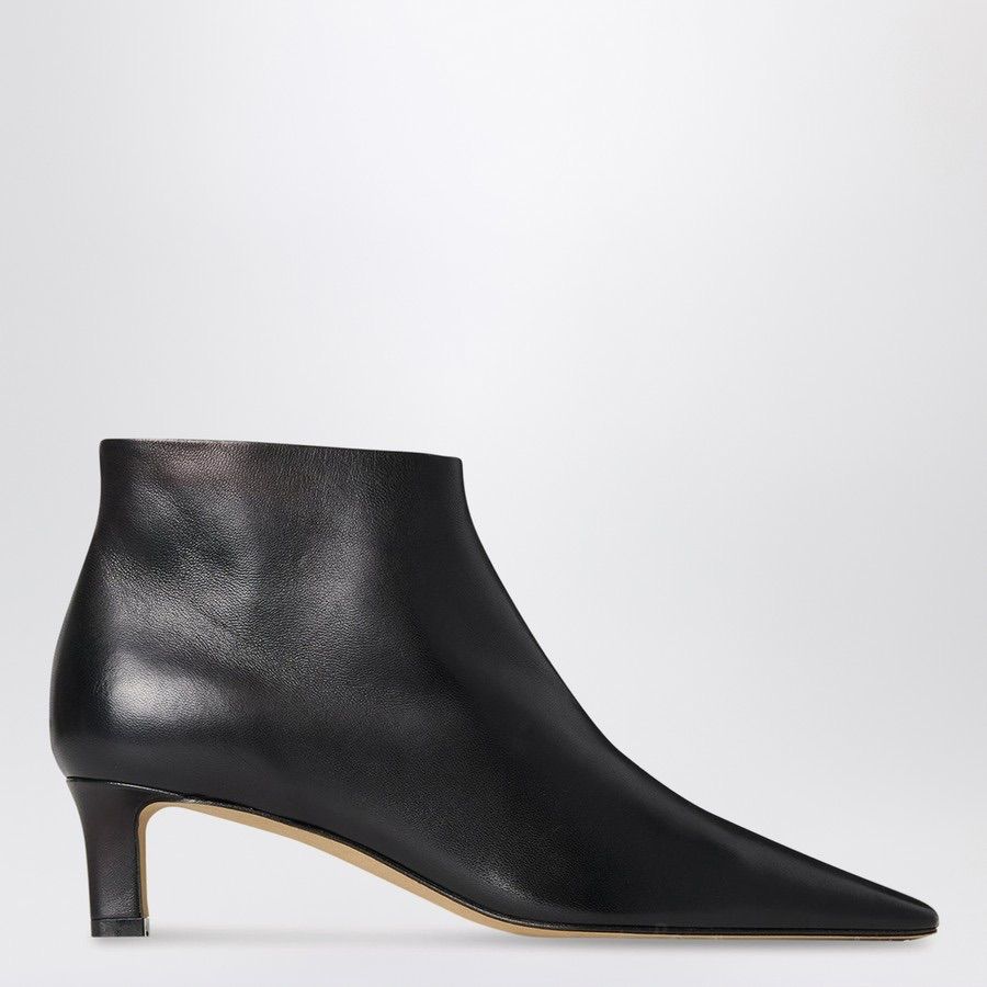 The Row カーラ 45ブラックレザーアンクルブーツ