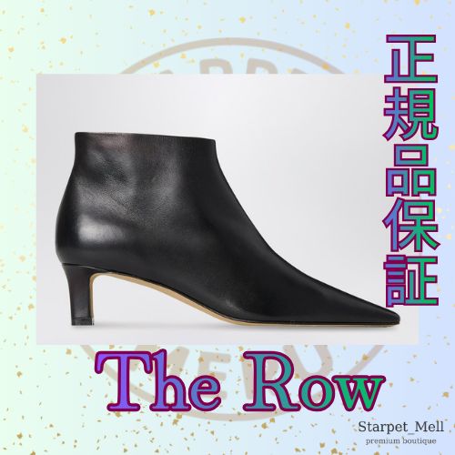 The Row カーラ 45ブラックレザーアンクルブーツ