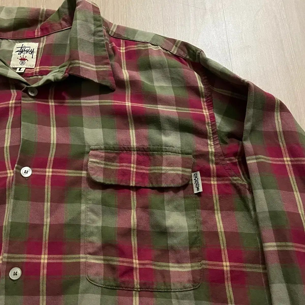 L 90s ヴィンテージ オールド STUSSY ステューシー チェック シャツ