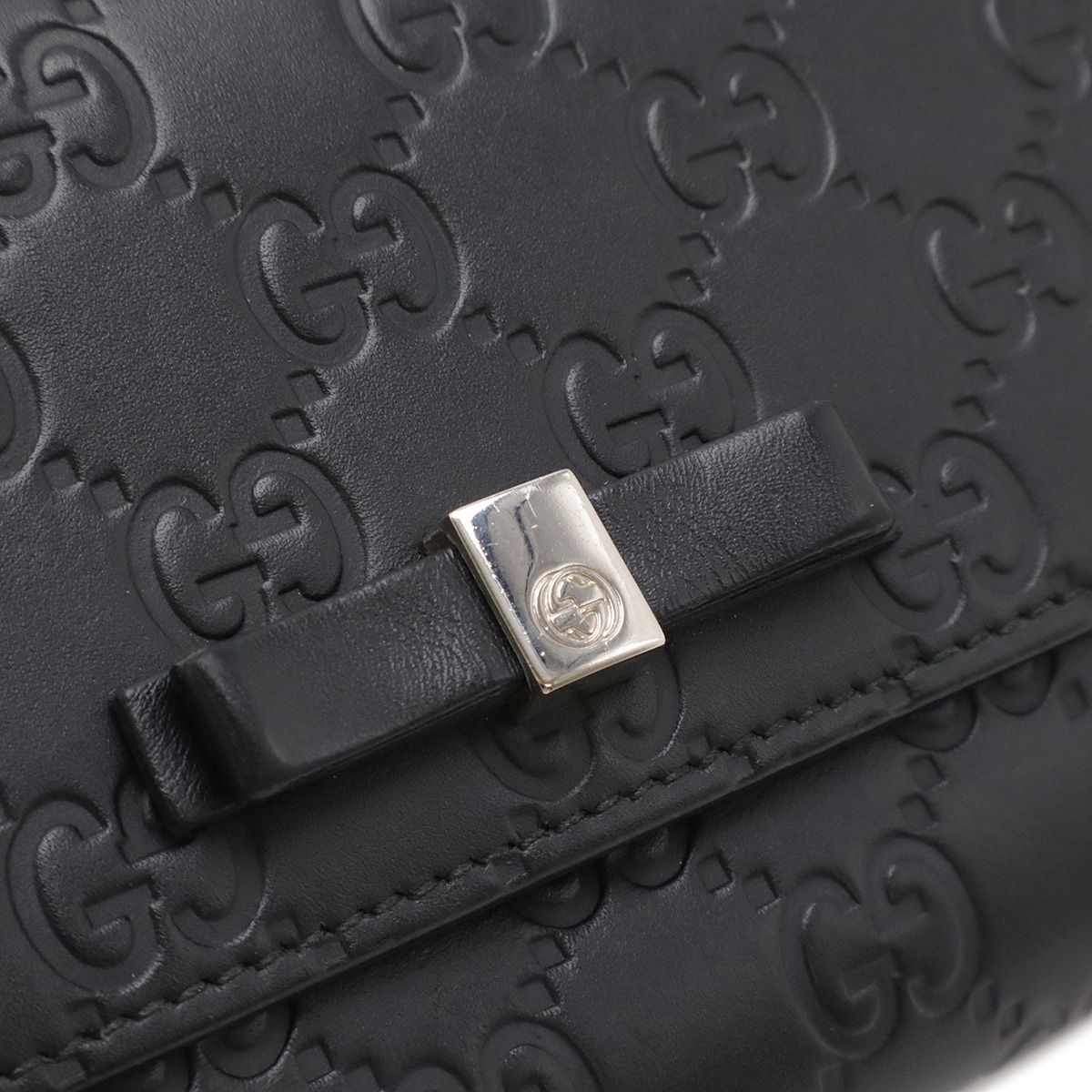 GUCCI グッチ グッチシマ BOWY ボウイ リボンモチーフ 2つ折り長財布