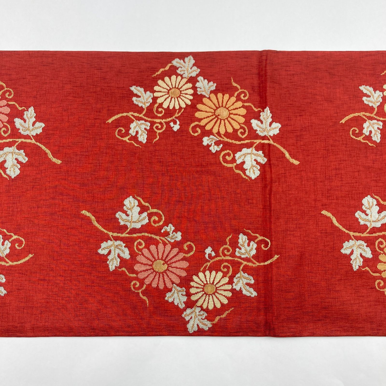 たんす屋 リユース帯 帯 袋帯 赤 カジュアル 織り 斜め取り 鳥 鳳凰 花 たんす屋 リユース帯 帯 袋帯 赤 カジュアル 織り 斜め取り 鳥 鳳凰 花