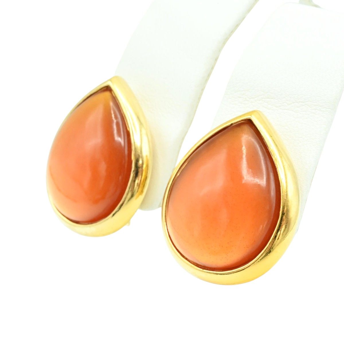 イヴサンローラン ヴィンテージ ストーン GP イヤリング ゴールド オレンジ K 2512-k 057 NP