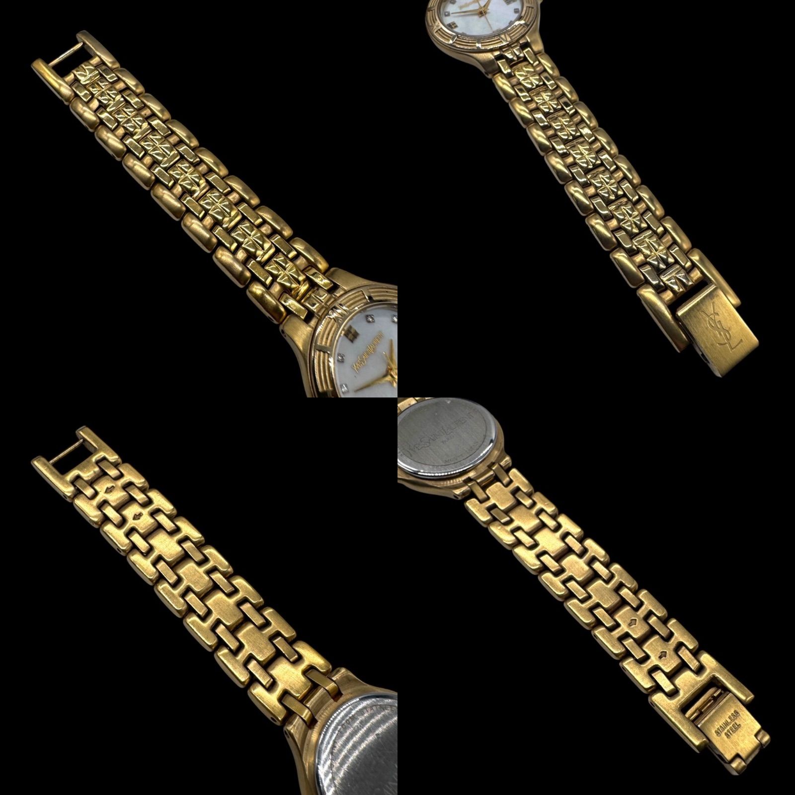 稼働品✨️Yves Saint Laurent 腕時計 クォーツ ゴールド 稼働】イヴサンローラン 腕時計 YSL クォーツ ゴールド 新品電池 金