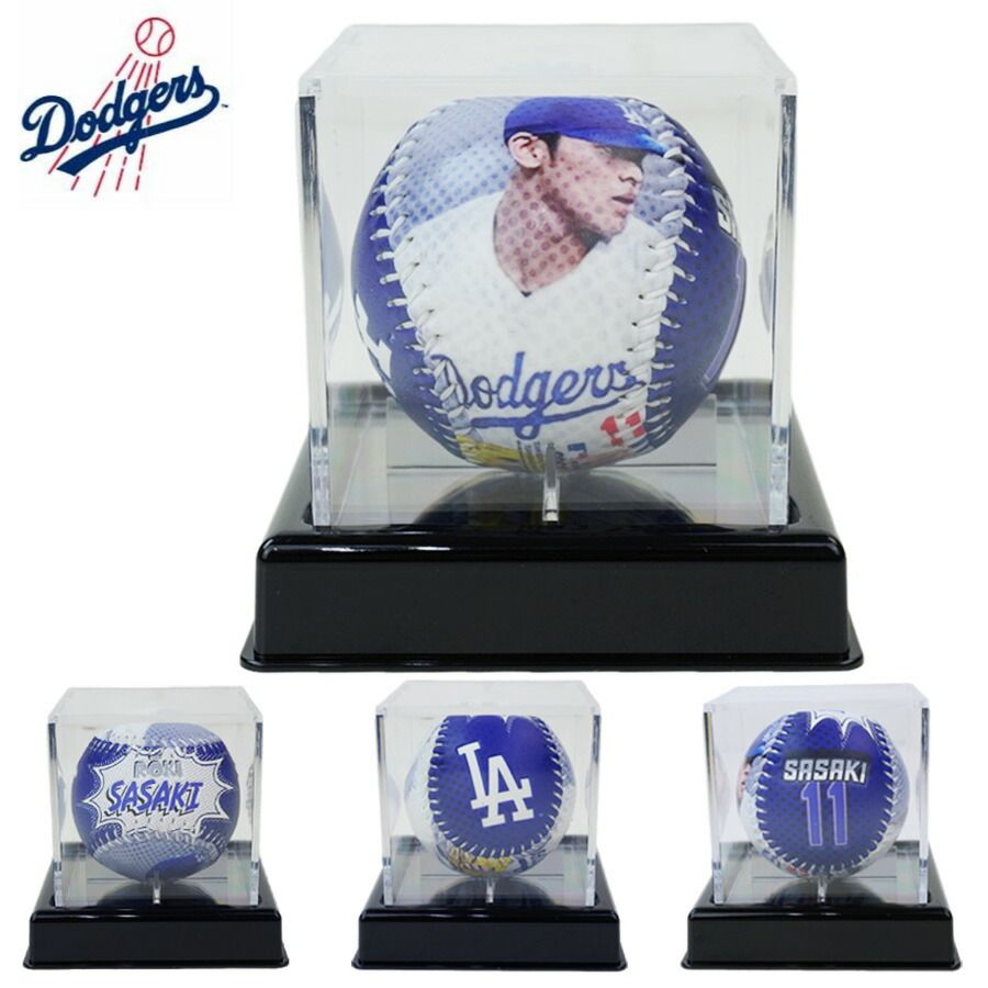 ロサンゼルス ドジャース グッズプレイヤーシグネチャー サインボール 佐々木朗希 チーム ボール 野球ボールLA DODGERS メジャーリーグ き記念グッズ 野球 オフィシャル ケース付き シリアルナンバー