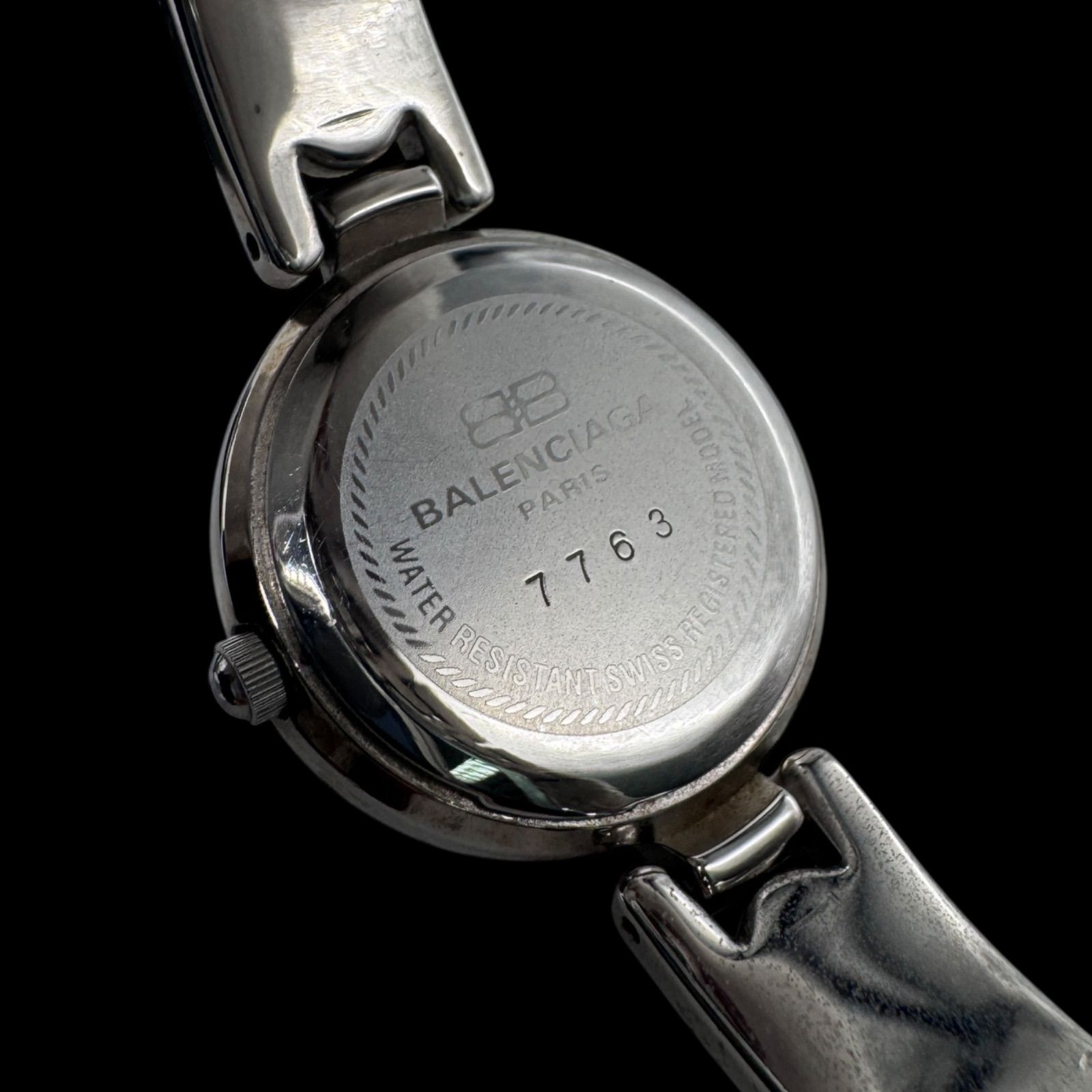新品電池稼働 良品 BALENCIAGA バレンシアガ 12Pダイヤ ストーンベゼル