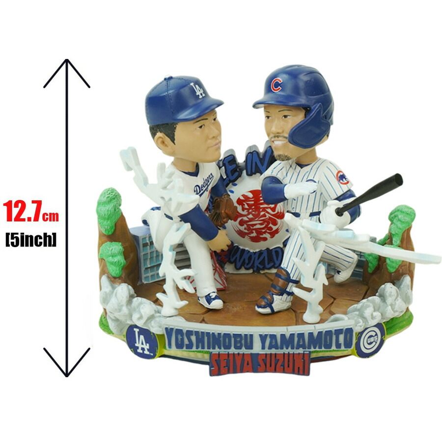 山本由伸 鈴木誠也 ボブルヘッド 5インチFOCO 2025 TOKYO SERIES SUZUKI BOBBLE 5 INCH東京シリーズ記念モデル 12.7 cm ロサンゼルス ドジャースメジャー リーグ ベースボールマスコット フィギュア