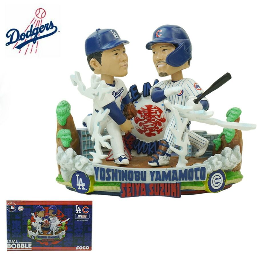 山本由伸 鈴木誠也 ボブルヘッド 5インチFOCO 2025 TOKYO SERIES SUZUKI BOBBLE 5 INCH東京シリーズ記念モデル 12 7 cm ロサンゼルス ドジャースメジャー リーグ ベースボールマスコット フィギュア