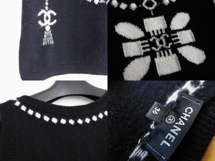 美品 シャネル 20A P64666 □ カシミヤ ココマーク トロンプルイユ