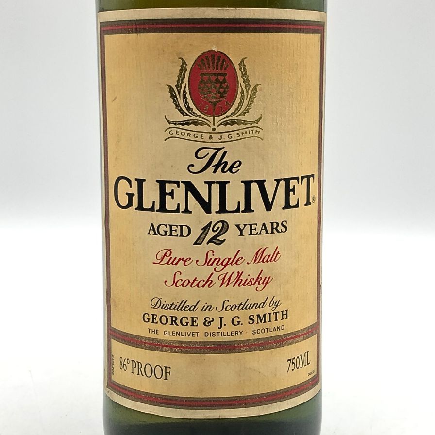 グレンリベット 12年 特級 アンブレンデッド 赤アザミ 旧ボトル【A4