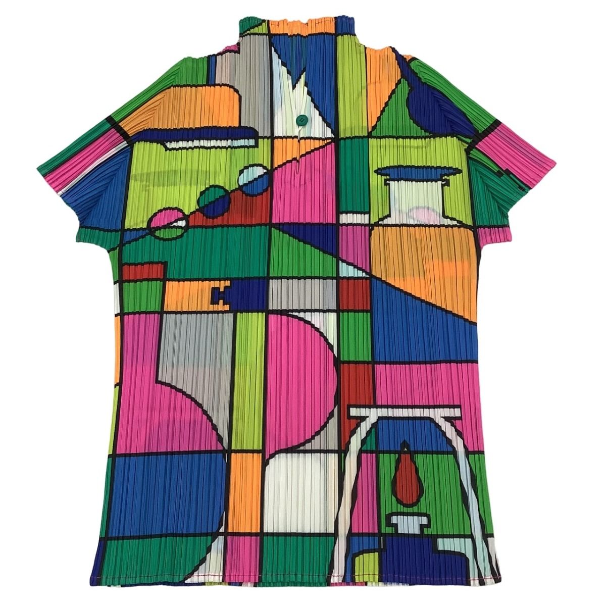 ♪♪ISSEY MIYAKE イッセイミヤケ PLEATS PLEASE カットソー 図形 化学