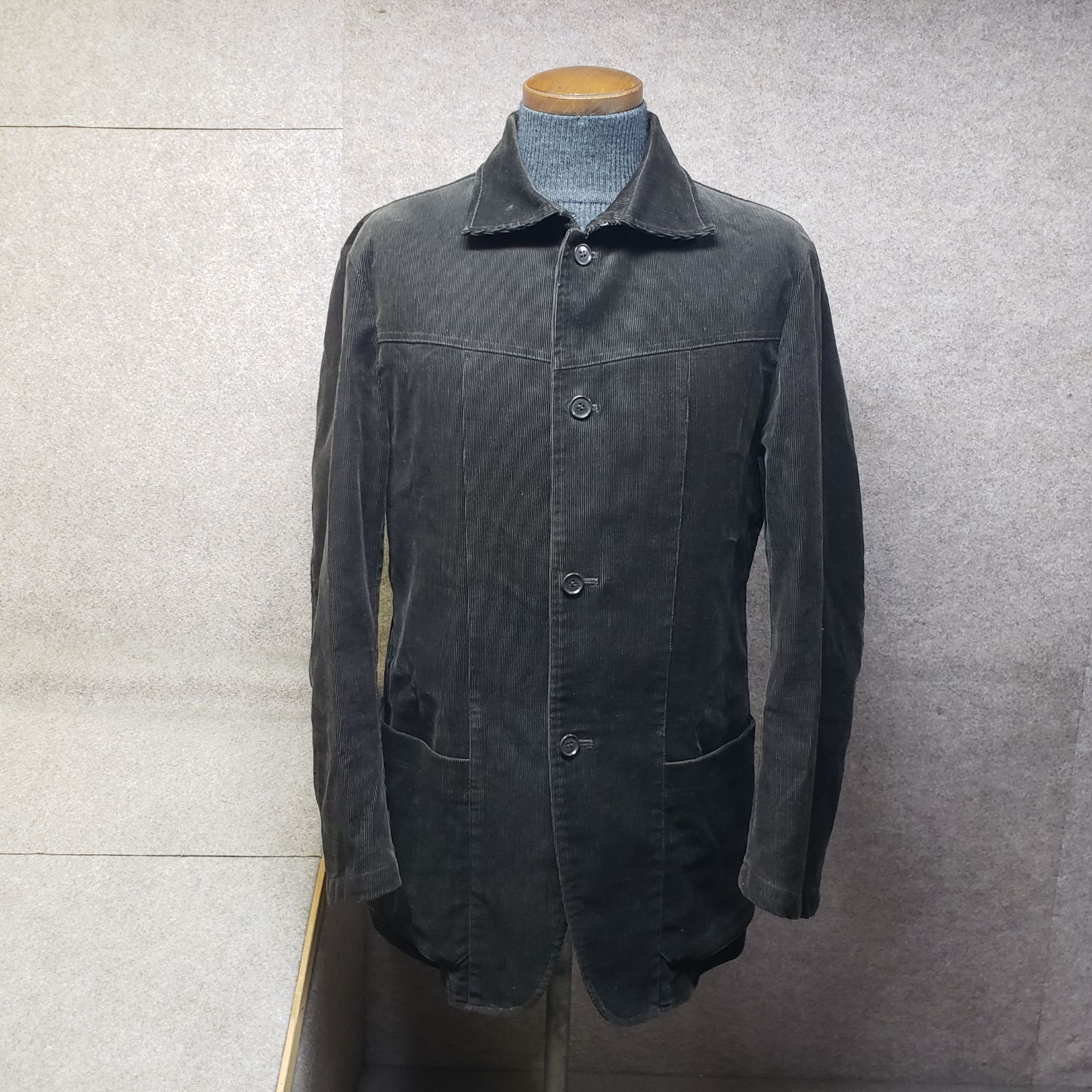 E Z BY ZEGNA ジャケット ボタンフロント コーデュロイ ダークブラウン系 表記サイズ LL y 7125 s