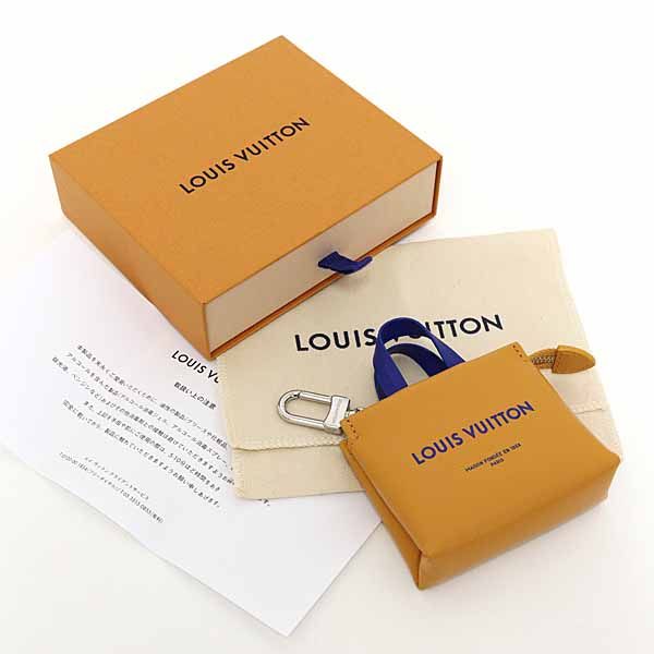 ルイ ヴィトン LOUIS VUITTON バッグチャーム･LV ミニ ショッパー ミニポーチ 小物入れ レザー M 02699 オレンジ ブルー