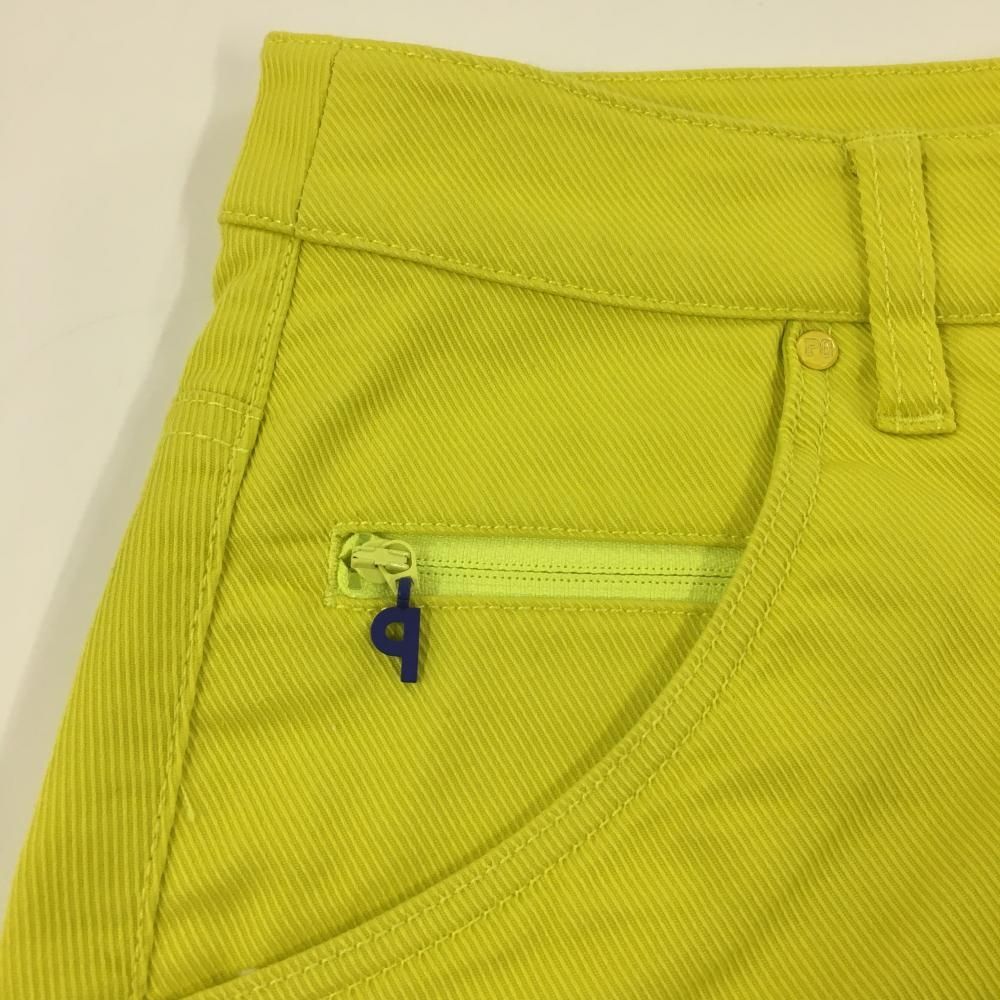 超美品】パーリーゲイツ スカート ライムイエロー系 地模様 ロゴ