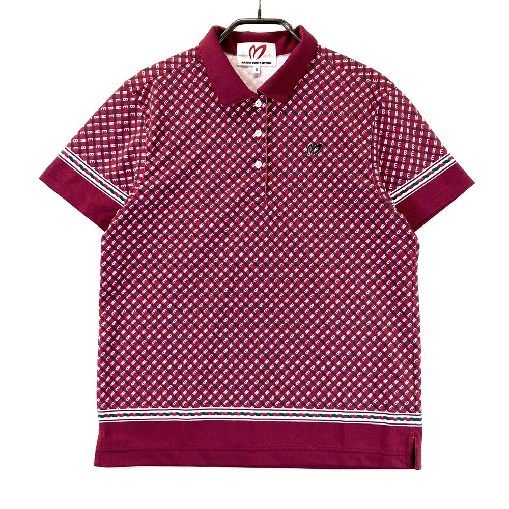 サイズ 0 MASTER BUNNY EDITION マスターバニーエディション モデル 半袖ポロシャツ 総柄 パープル系 ゴルフウェア レディース ストスト