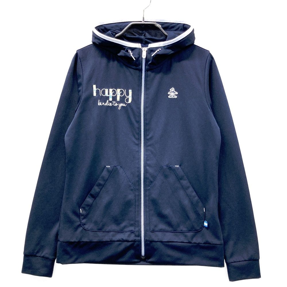 パーリーゲイツ ジップパーカー 白×ネイビー ボーダー 30周年