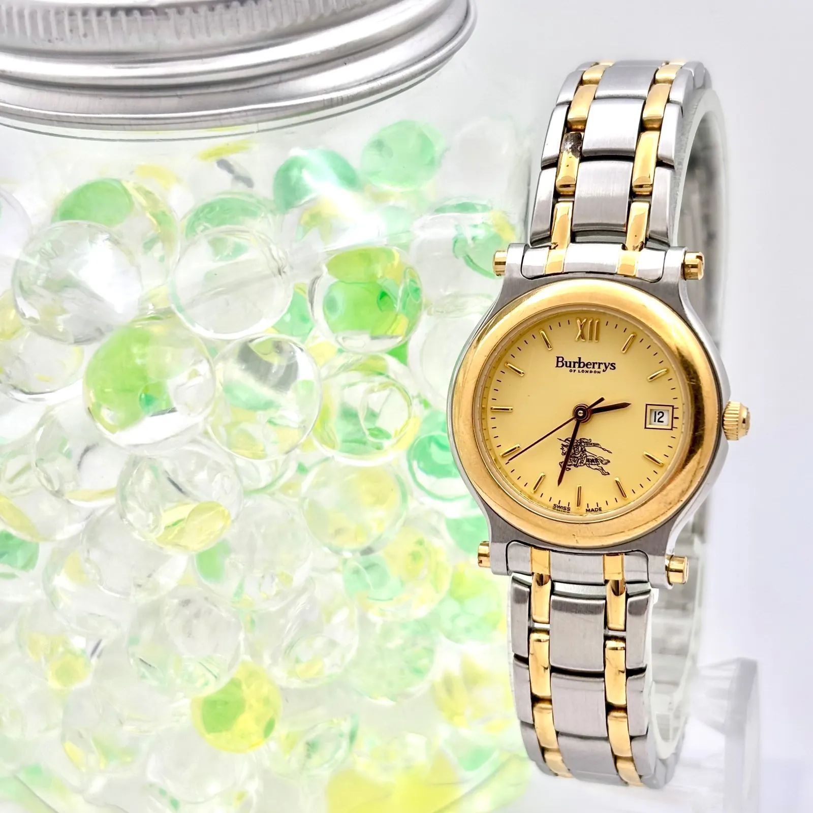 新品電池】Burberrys バーバリー 8100 レディース 腕時計 デイト 7795