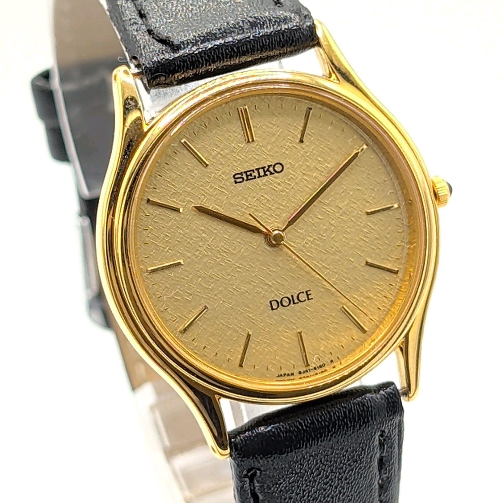SEIKO 8 J 41-6100 DOLCE Watch Ladies Quartz Square G Y 2 K 00 S Vintage Working セイコー ドルチェ レディース 時計 クオーツ ラウンド ゴールド ヴィンテージ 稼働品