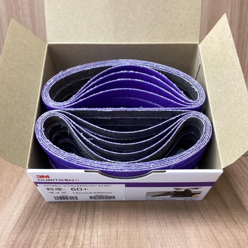  3 M 5712キュービトロン2セラミックベルト60 12ｍｍ×330ｍｍ 入 セット 201 研磨ベルト 研磨 潤滑工具