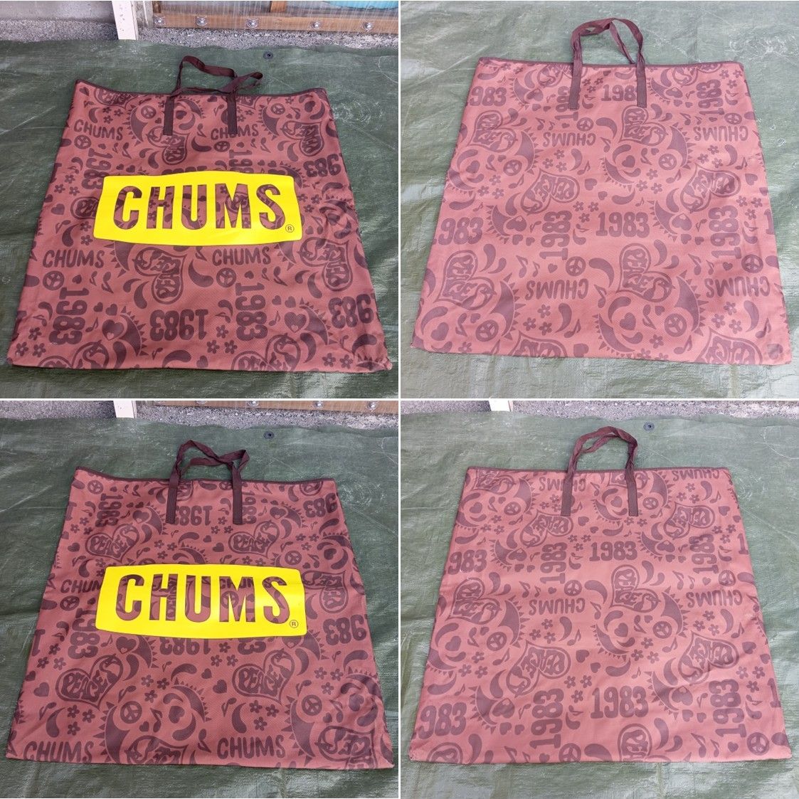  CHUMS チャムス バックウィズチェアー LOVE PEACE ブラウン 柄モデル アウトドアチェア テーブル チェア ハンモック