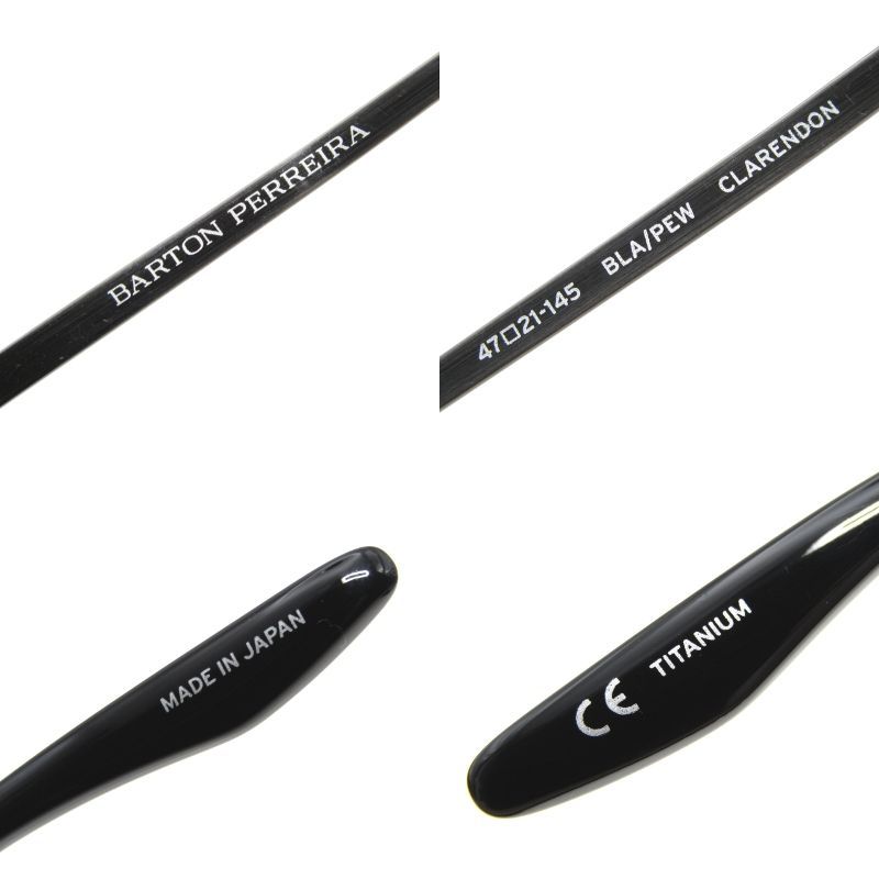 ぺ*ん様 美品 BARTON PERREIRA CLARENDON メガネ サン BARTON PERREIRA バートンペレイラ CLARENDON col.BLA/PEW - メガネ