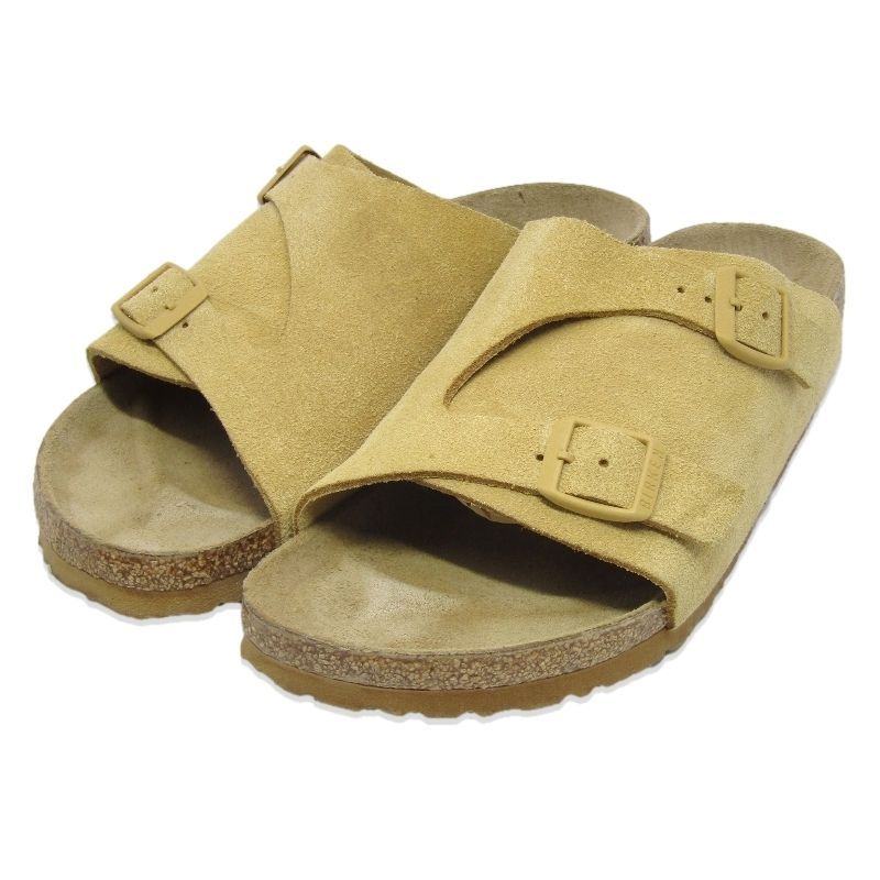 ビルケンシュトック 39 ZURICH ダブルバックルサンダル スエード チューリッヒ 同色バックル ベージュ