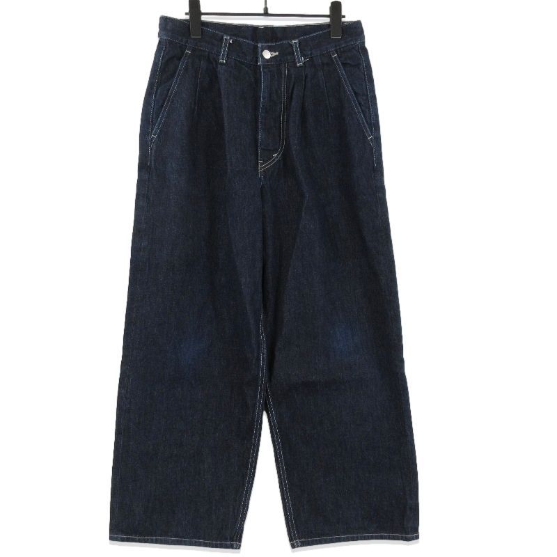 Graphpaper グラフペーパー デニム ツータックパンツ GU 221 40030 B 22 SS Selvage Denim Two Tuck Pants ジップフライ Rigid 1