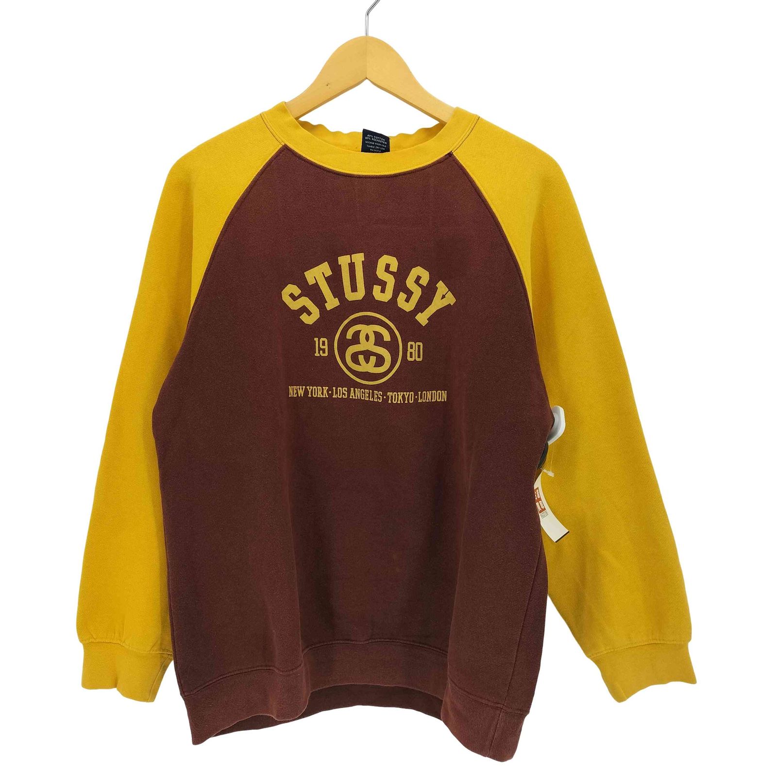 ステューシー Stussy 90S OLD 青タグ カレッジロゴ 三段 ラグラン