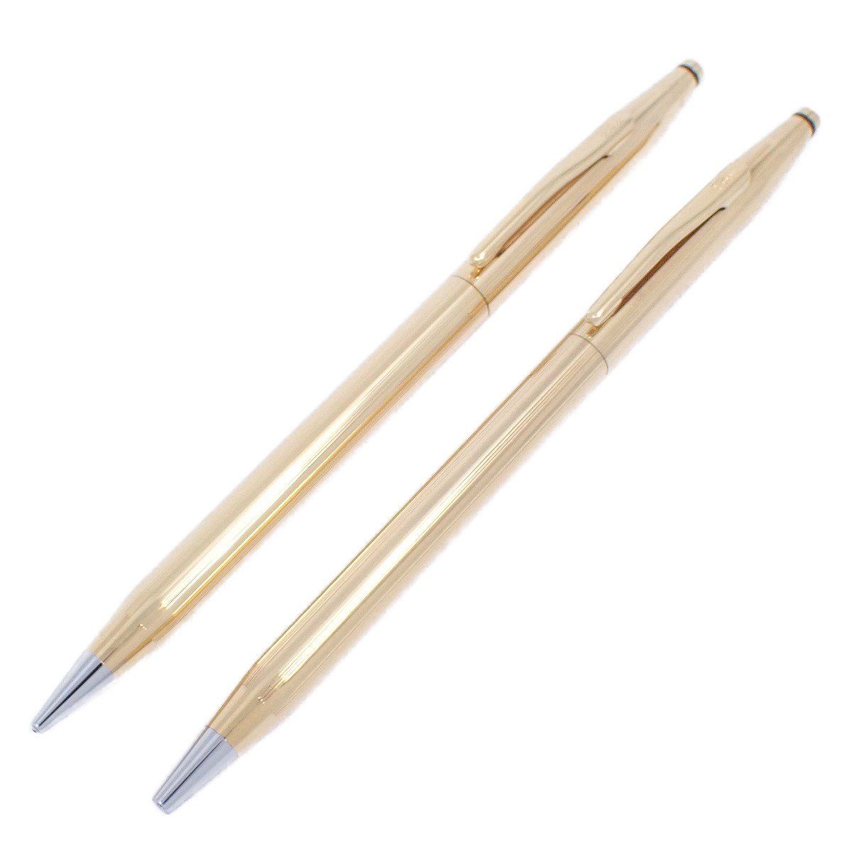 CROSS クロス クラシックセンチュリー ボールペン＆シャープペンシル 18金張 ネーム刻印入