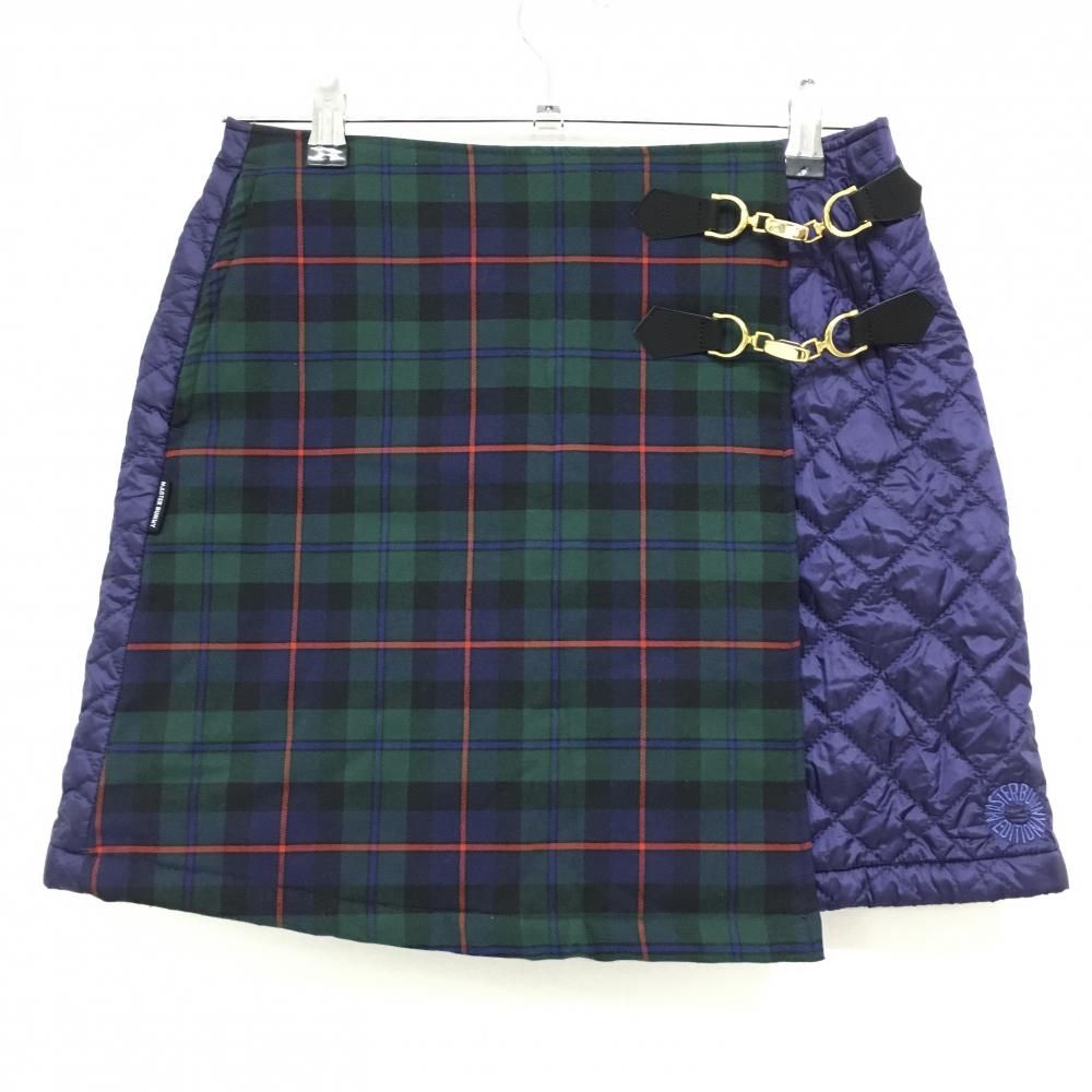 マスターバニー 中綿ラップスカート パープル×グリーン×ネイビー レディース 1 M ゴルフウェア MASTER BUNNY EDITION