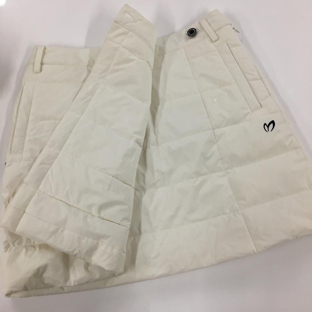 超美品】マスターバニー ダウンスカート 白 ロゴネイビー 巻きスカート