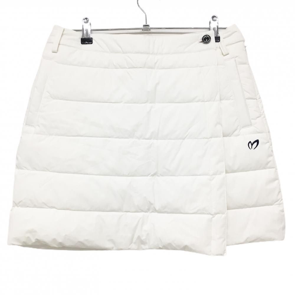 超美品】マスターバニー ダウンスカート 白 ロゴネイビー 巻きスカート