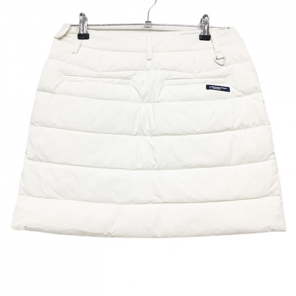 超美品】マスターバニー ダウンスカート 白 ロゴネイビー 巻きスカート