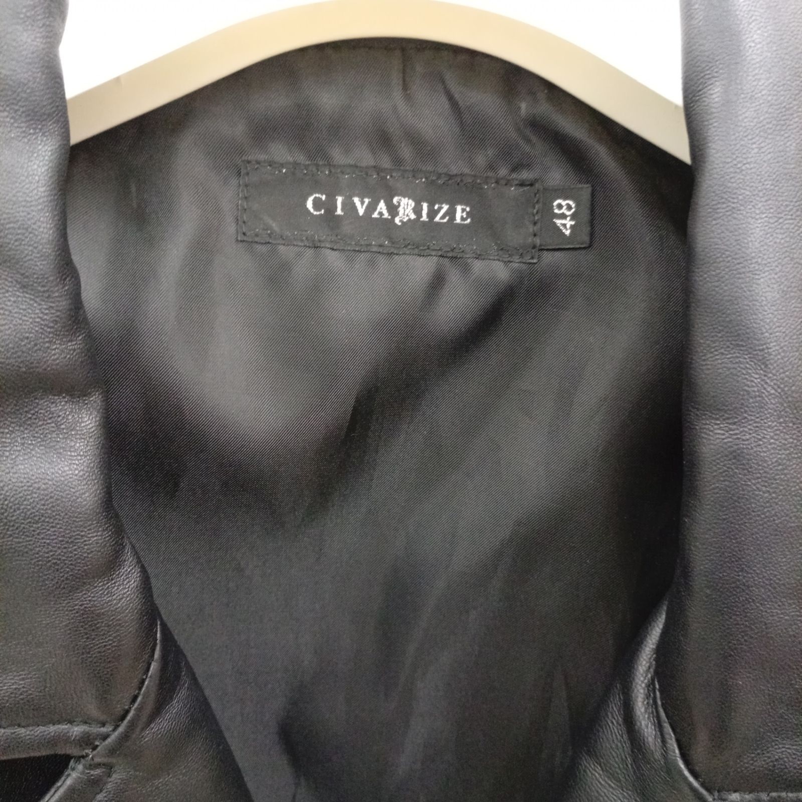 CIVARIZE シヴァーライズ★ラムレザーシングルライダースジャケット 羊革 CIVARIZE ライダースレザージャケット ブラック 48号 CV18-H27