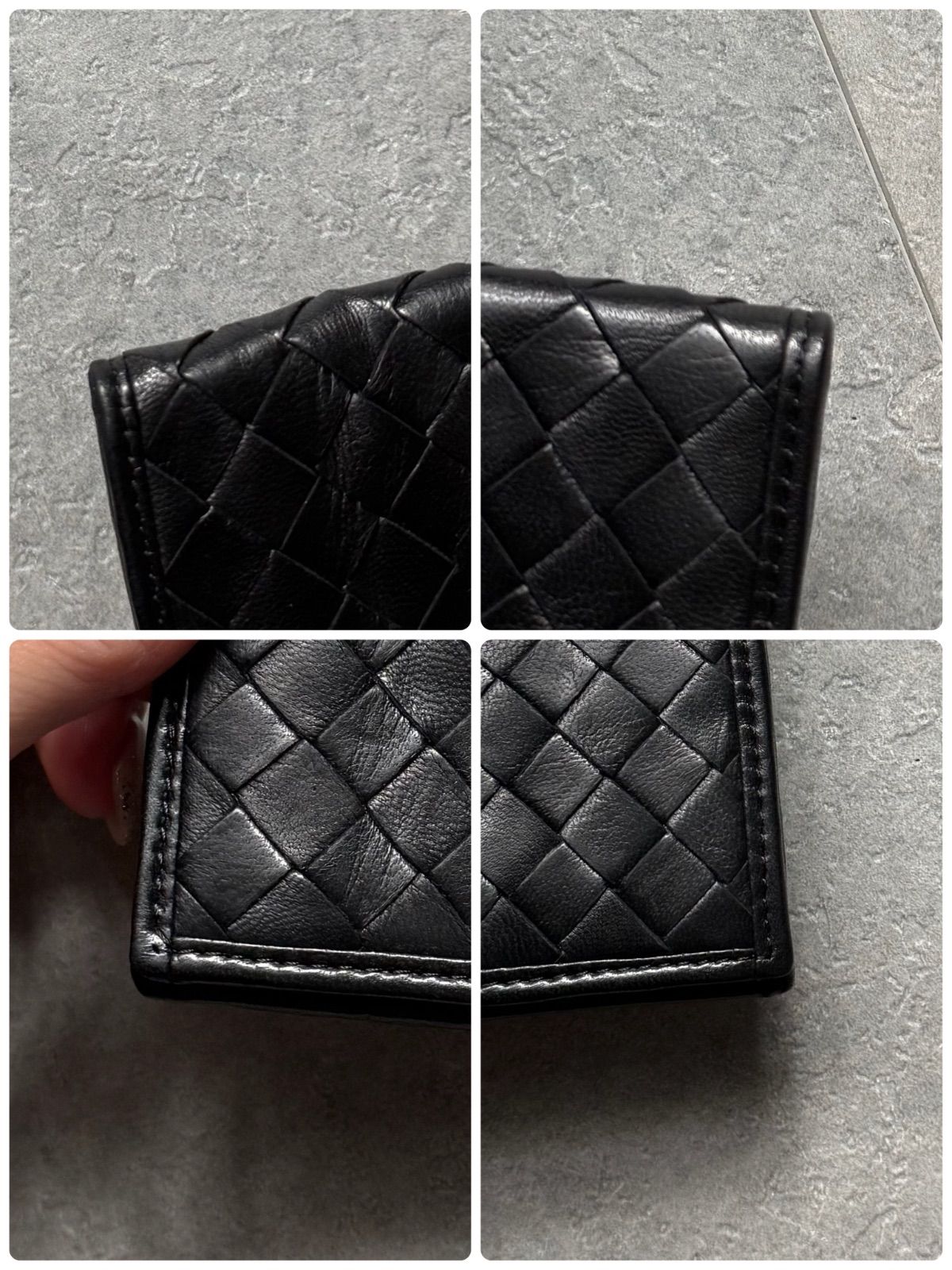  BOTTEGA VENETA ボッテガヴェネタ イントレチャート 二つ折り カードケース 名刺入れ ラムレザー ブラック 黒 メンズ レディース ユニセックス 名刺入れ 小物