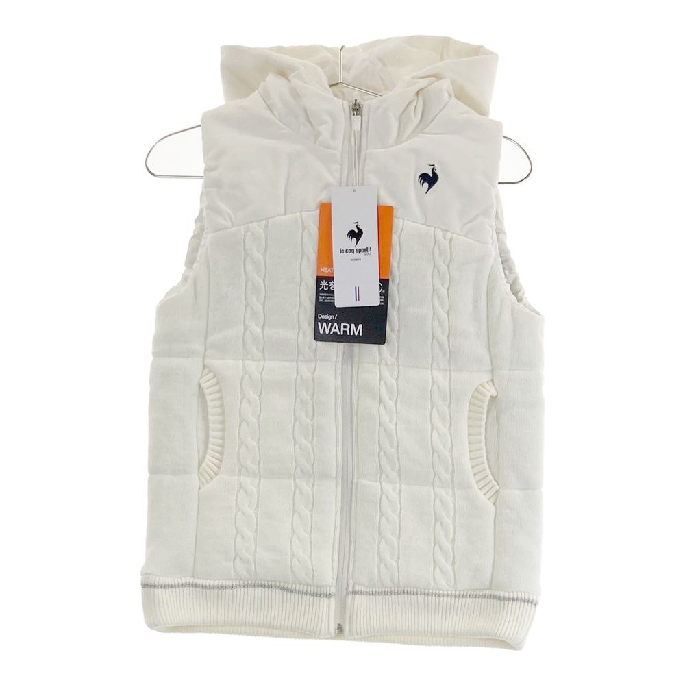 サイズ S LE COQ GOLF ルコックゴルフ モデル フード付 中綿ベスト ホワイト系 ゴルフウェア レディース ストスト