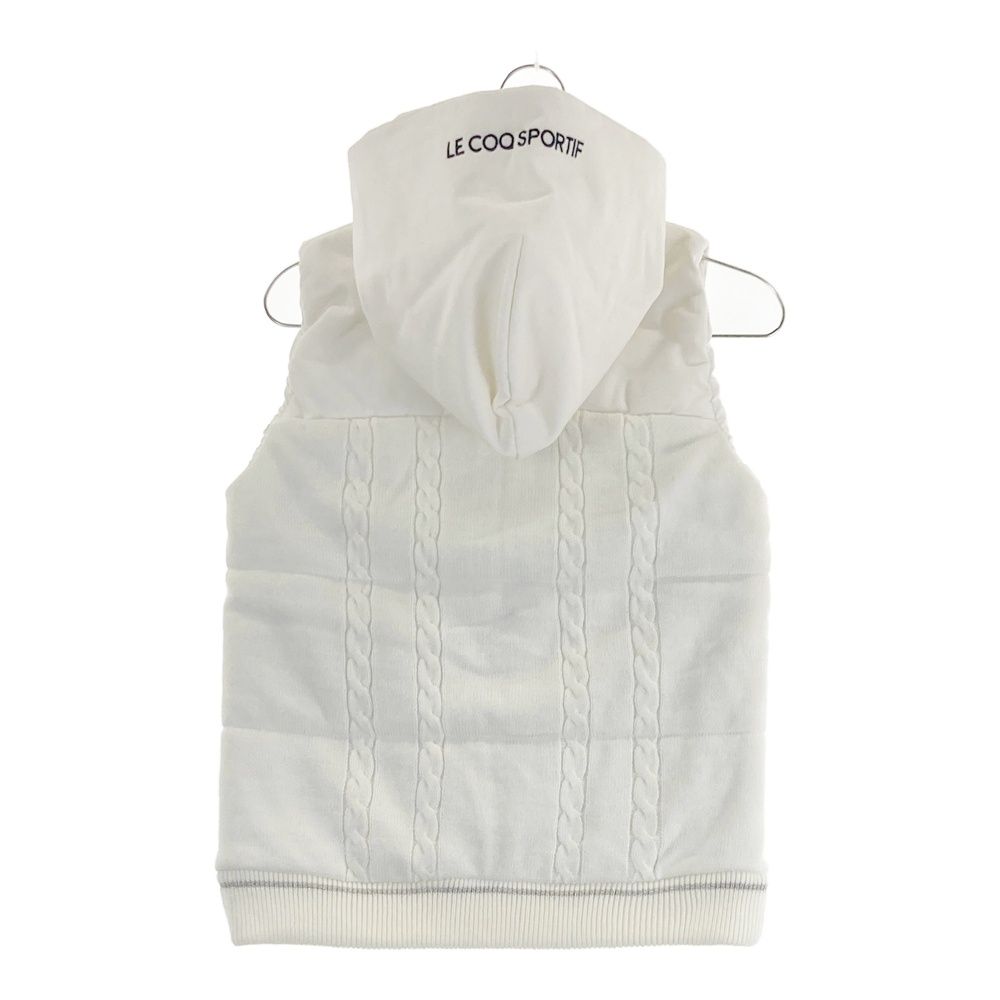 サイズ S LE COQ GOLF ルコックゴルフ モデル フード付 中綿ベスト ホワイト系 ゴルフウェア レディース ストスト