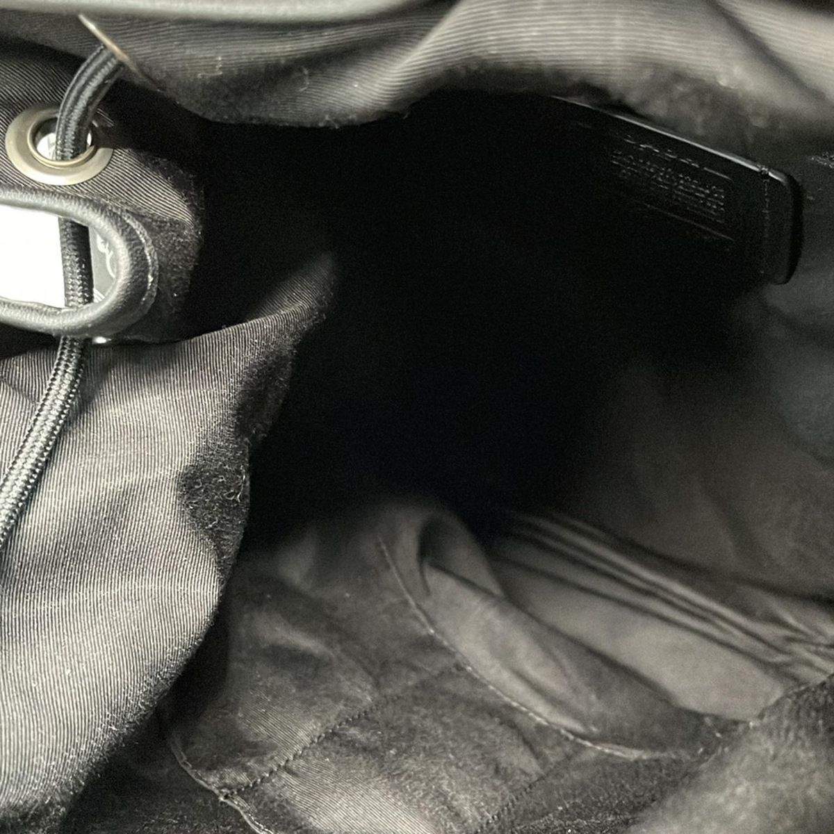 COACH(コーチ) リュックサック - F57476 黒×白×ダークグリーン レザー