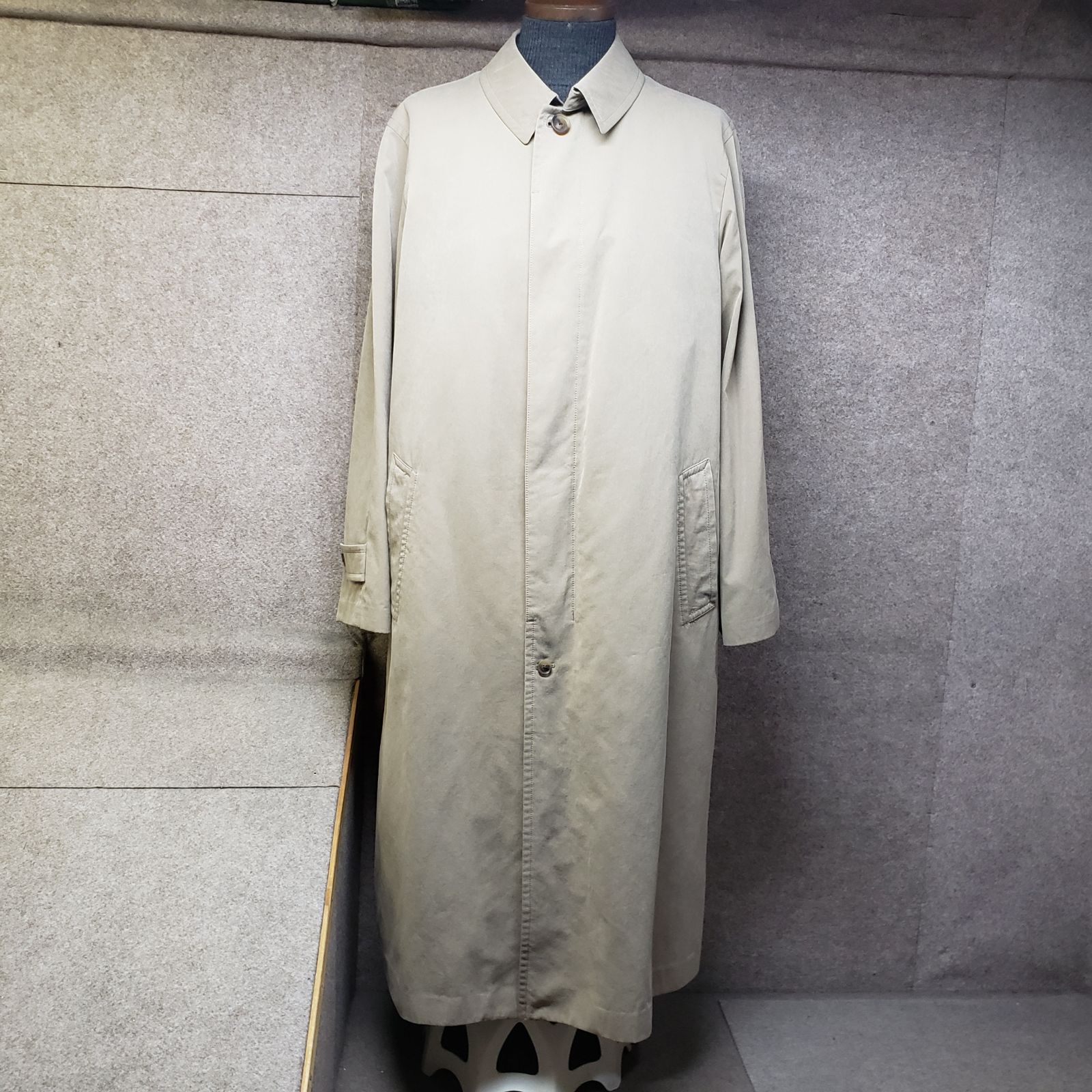 allegri ステン コート ロング丈 ボタンフロント ポケット付き ベージュ系 表記サイズ 50 LL y 7126 s