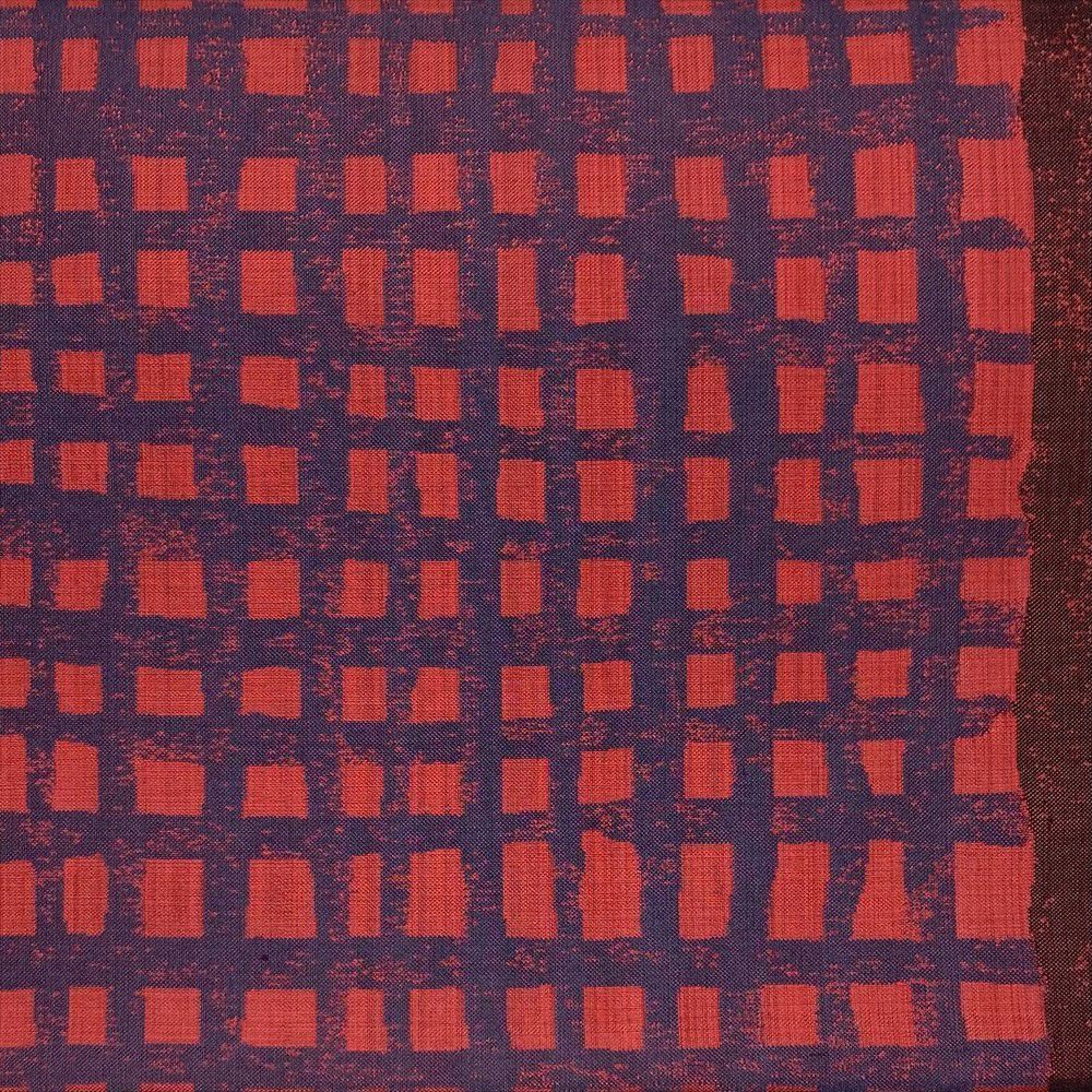 たんす屋 リユース帯 帯 袋帯 赤 カジュアル 六通 変わり格子