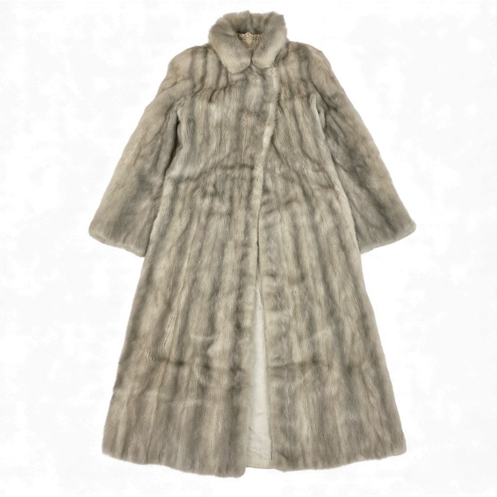 71L15 サファイアミンク 丈110cm 超ロングコート サイズ11号 シルバー 71L15 サファイアミンク 丈110cm 超ロングコート サイズ11号 シルバー