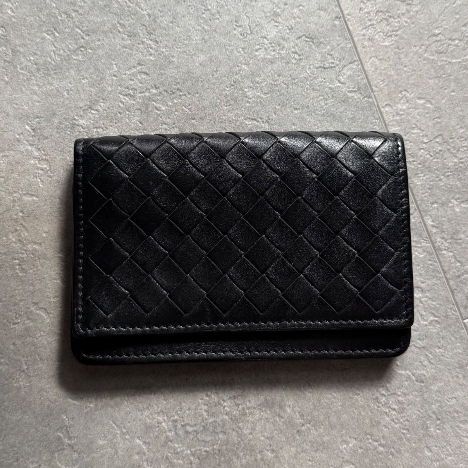 BOTTEGA VENETA ボッテガヴェネタ イントレチャート カードケース 名刺入れ カーフレザー ブラック 黒 ブランド メンズ レディース
